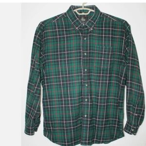 Redhead Green Tartan Plaid Flannel Button Down Shirt, 3XL